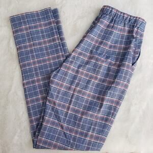 Riley & Rae Blue Plaid Cropped Trouser Pants Straight Leg Stretch 0 NWT
